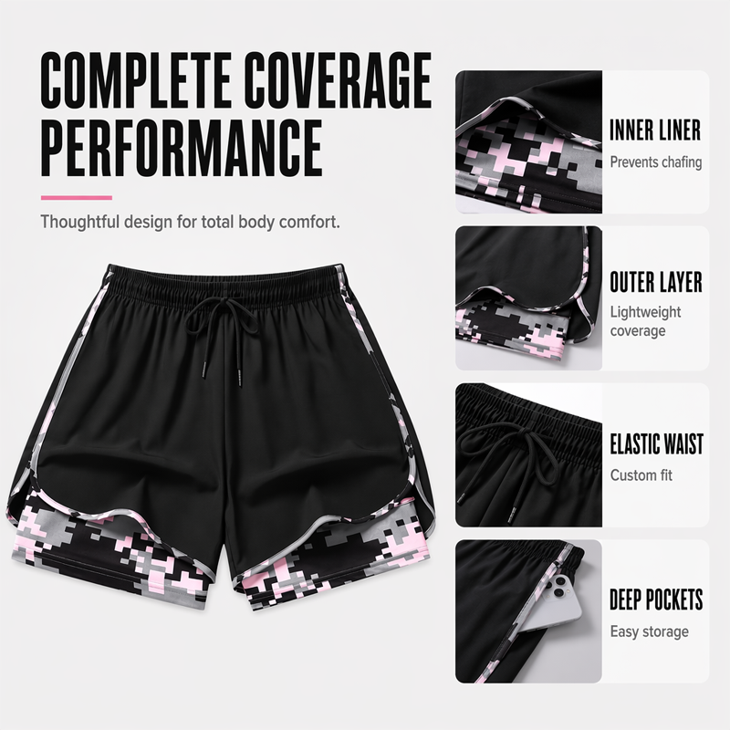 🎁New Arrivals 50% OFF💥Women's Casual Athletic Shorts with Built-in Liner