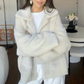Women's Loose Plush Lapel Winter Coat