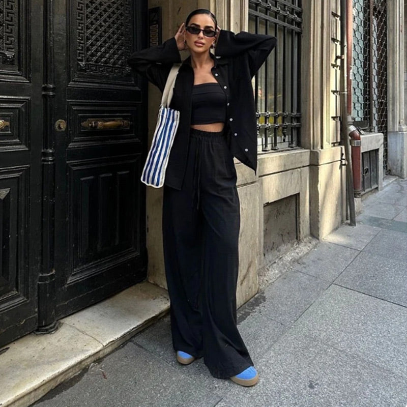 🔥2025 NEW SALES - 50% OFF🔥Women's 2 Piece Outfits Button Down Shirt & Pants
