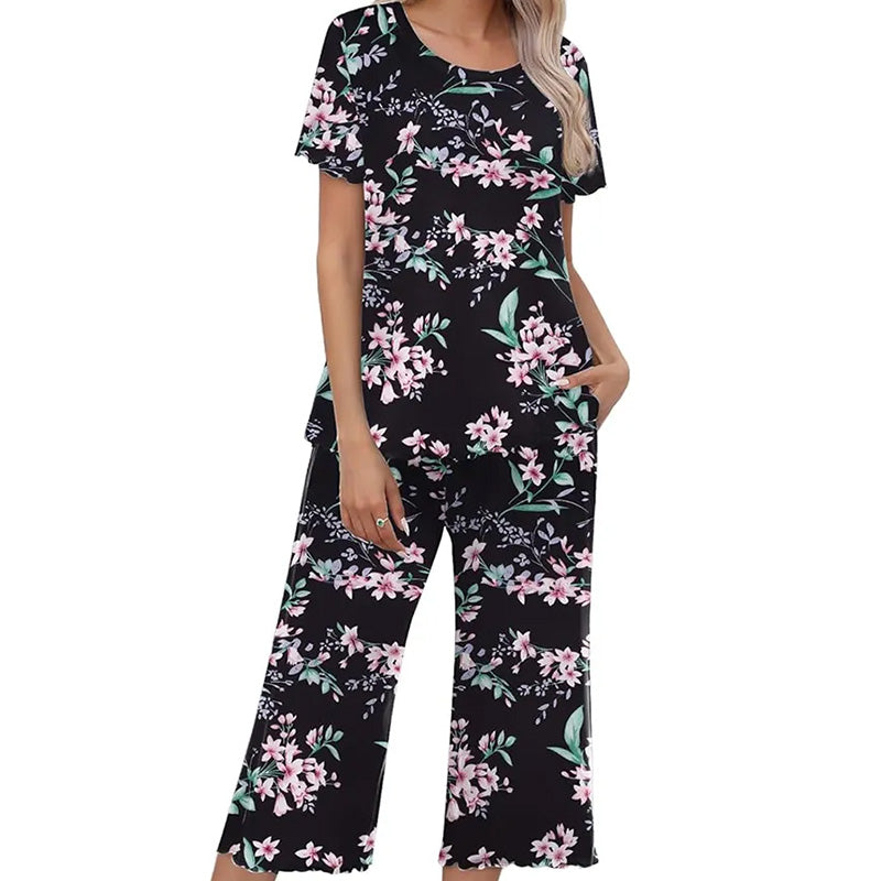 Women's Printed Top & Pants Sleepwear Set