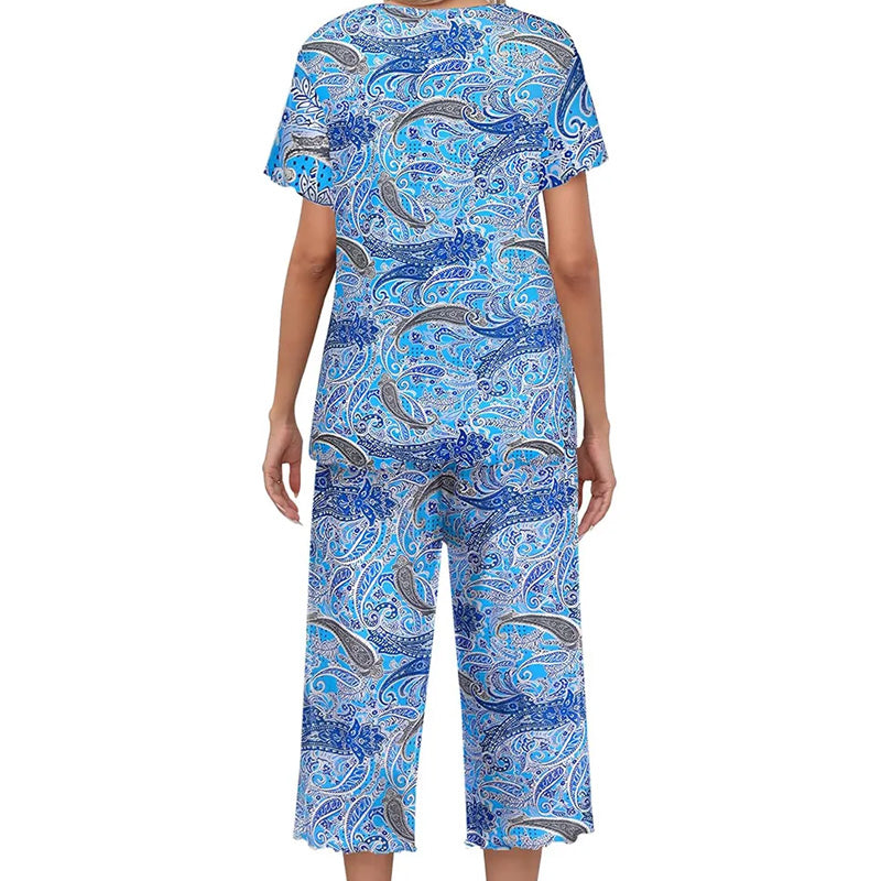 Women's Printed Top & Pants Sleepwear Set