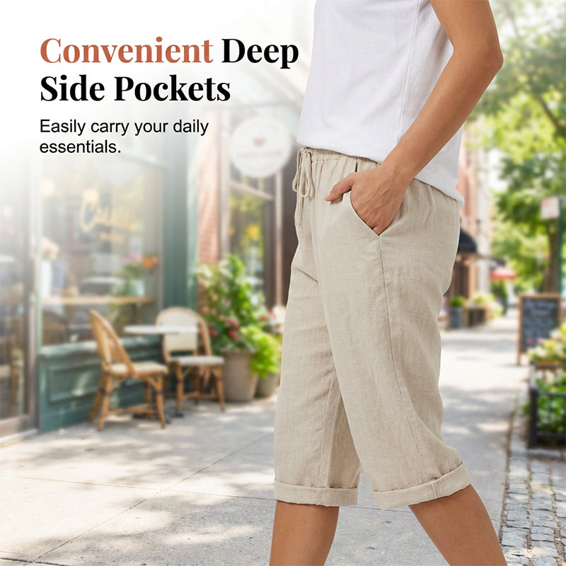 ⏳Limited-time 50% off⏰Women's Casual Cotton Linen Capris👖