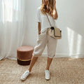 ⏳Limited-time 50% off⏰Women's Casual Cotton Linen Capris👖