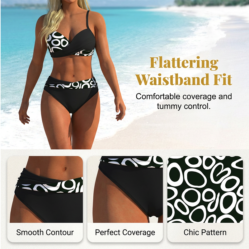 🎉 LIMITED TIME 50% OFF! 👙 Women's Push-Up Two-Piece Bikini Set – Criss-Cross Wrap Design & Premium Stretch Fabric 🌊