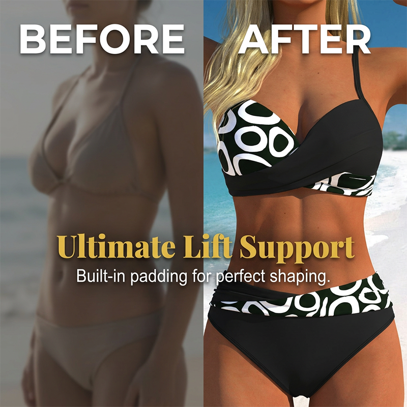 🎉 LIMITED TIME 50% OFF! 👙 Women's Push-Up Two-Piece Bikini Set – Criss-Cross Wrap Design & Premium Stretch Fabric 🌊