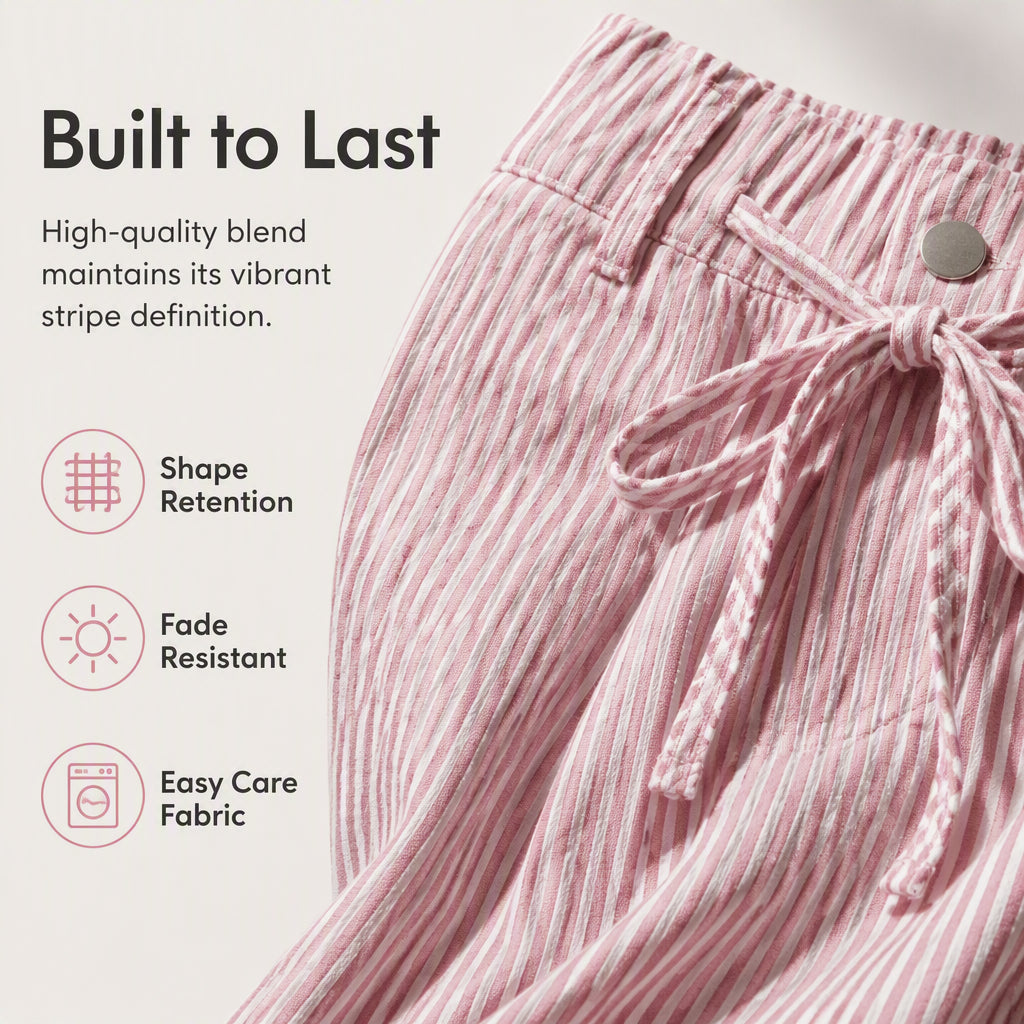 👖 50% OFF! Women's Wide Leg Striped Pants | Leg-Lengthening Vertical Stripes | Ultra Breathable | Premium Craftsmanship | S-3XL 🌸✨