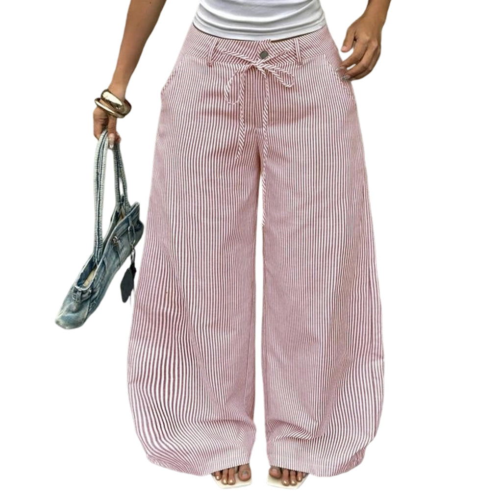 👖 50% OFF! Women's Wide Leg Striped Pants | Leg-Lengthening Vertical Stripes | Ultra Breathable | Premium Craftsmanship | S-3XL 🌸✨