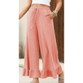 Women's Casual Wide-Leg Pants with Ruffle Hem